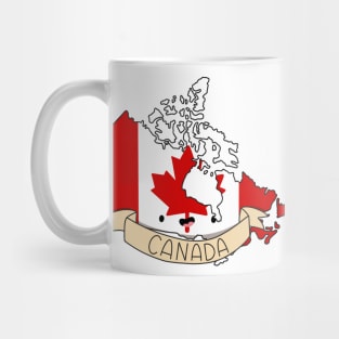 Kawaii Canada Flag Map Mug